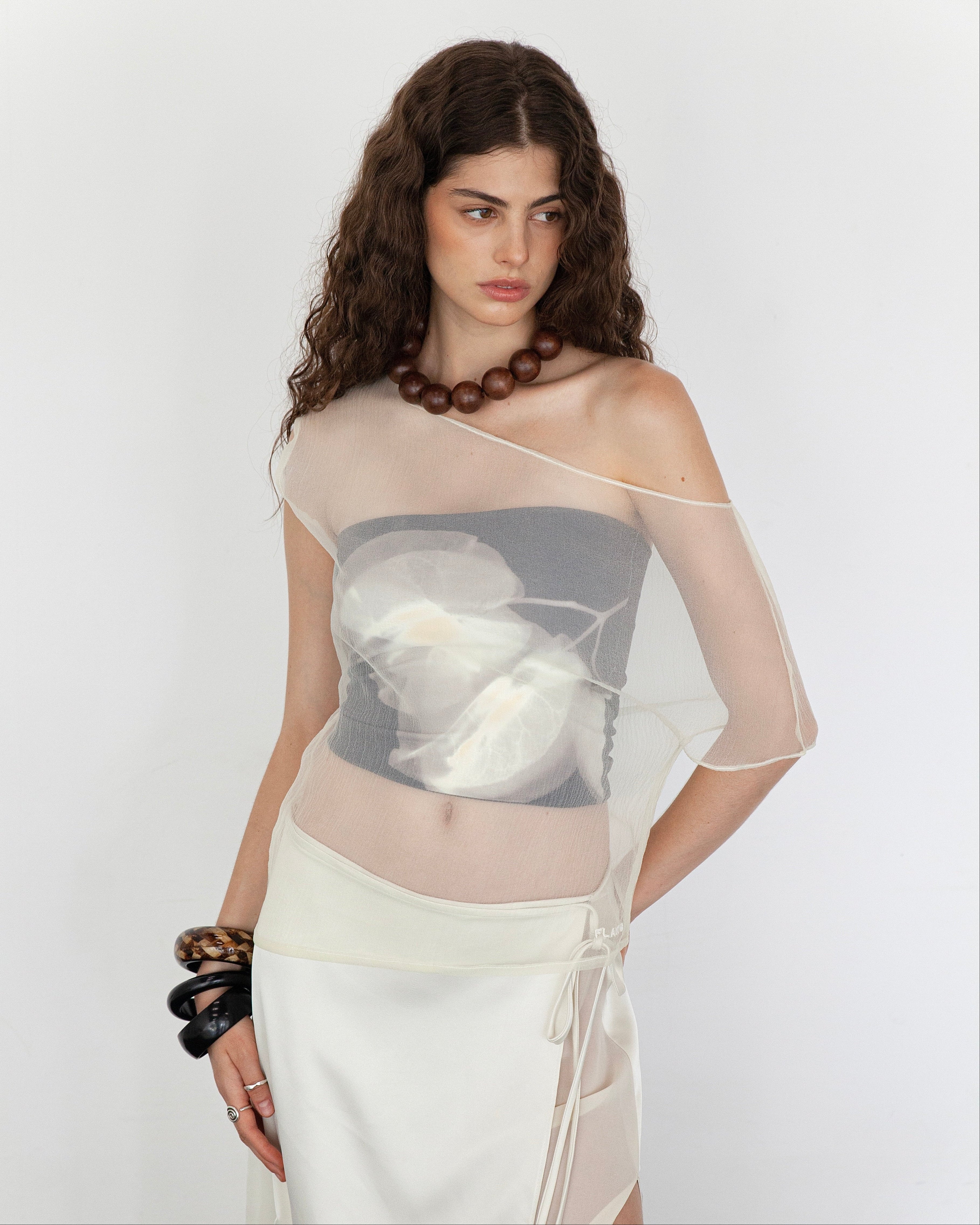 Silky Petal Off Shoulder Top