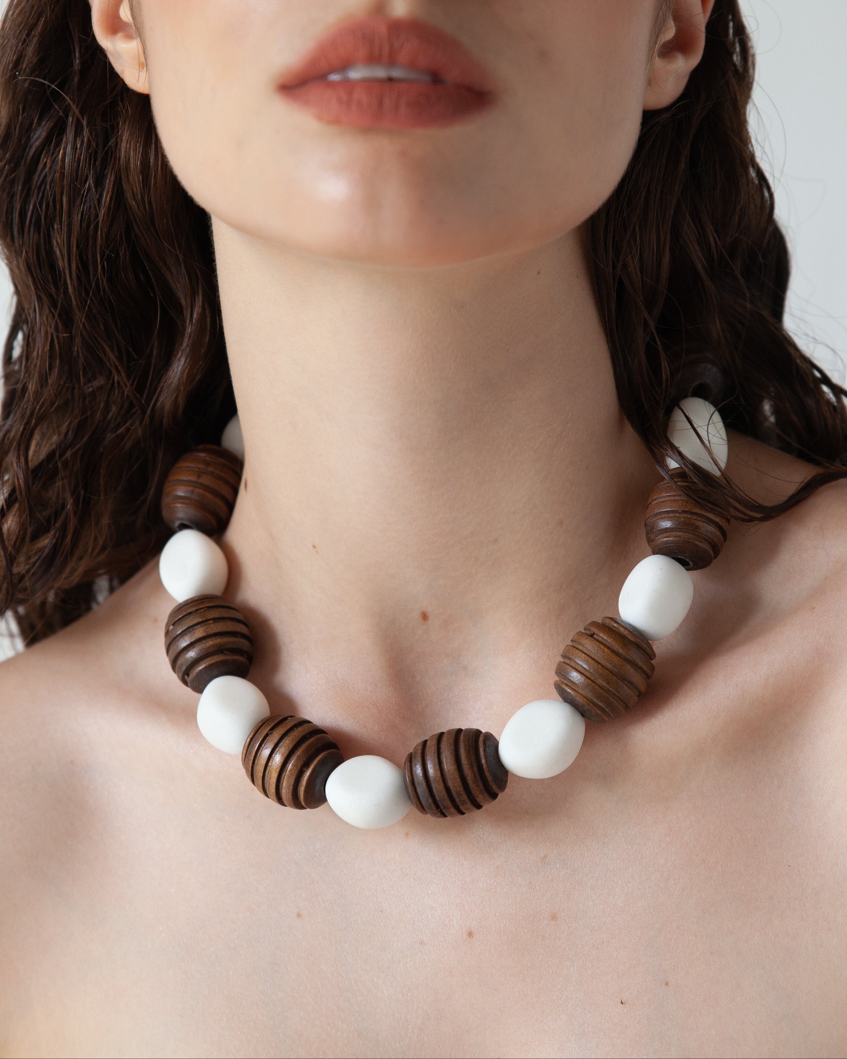 Coral Wooden Necklace