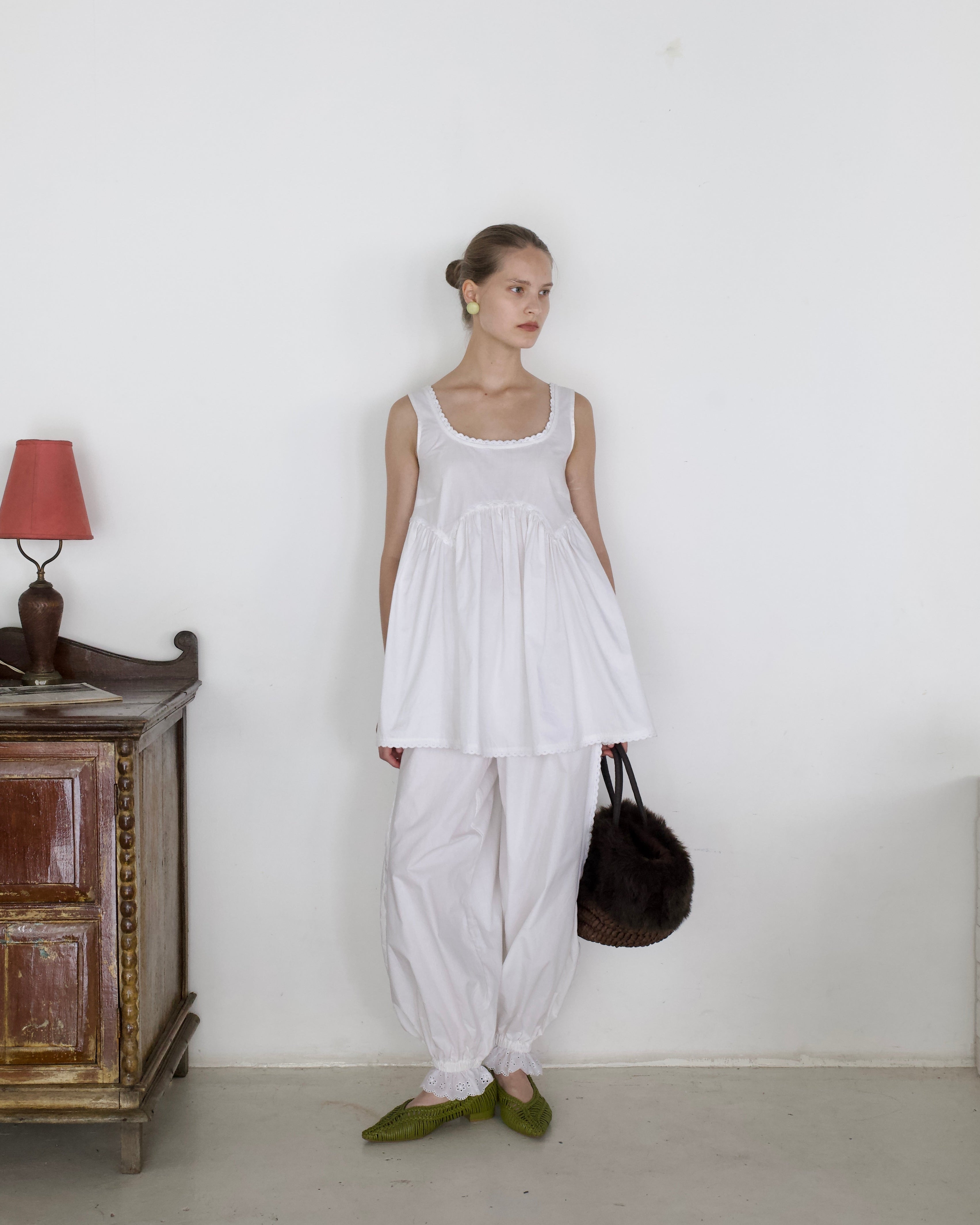 Pillowcase Balloon Pant | White