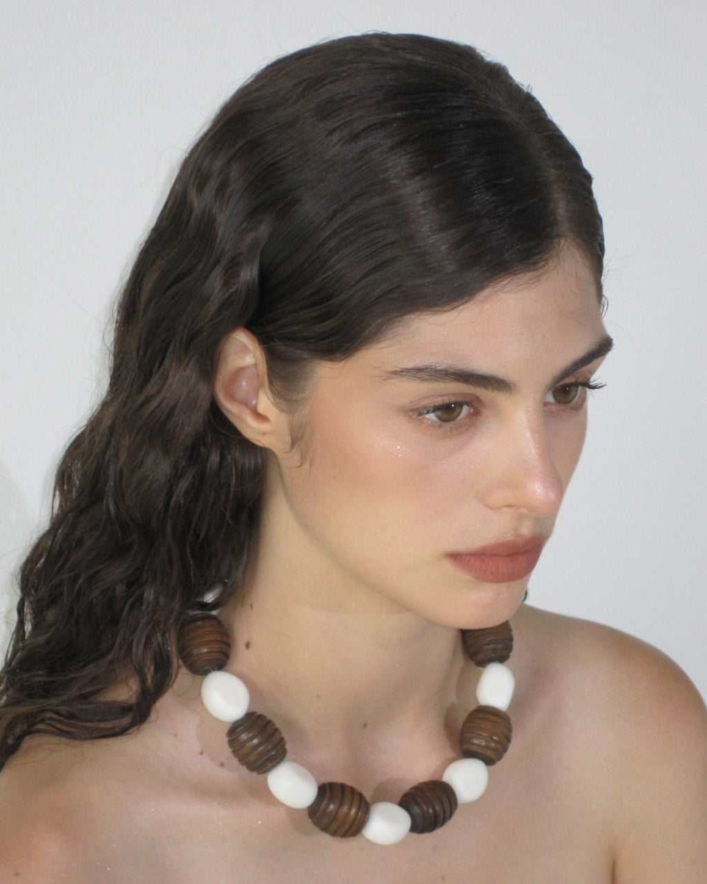 Coral Wooden Necklace