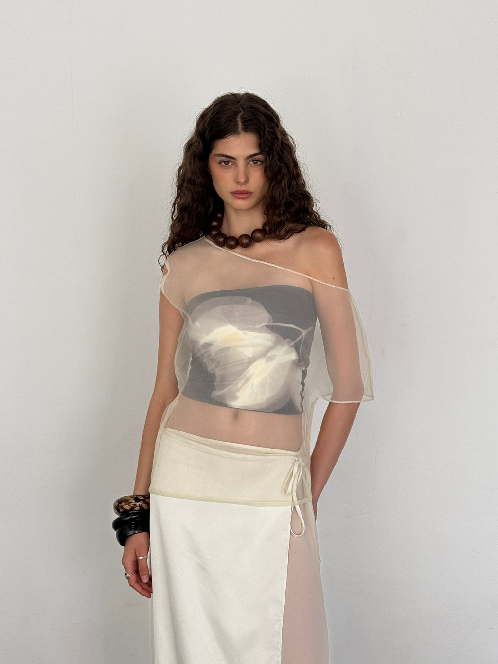 Silky Petal Off Shoulder Top