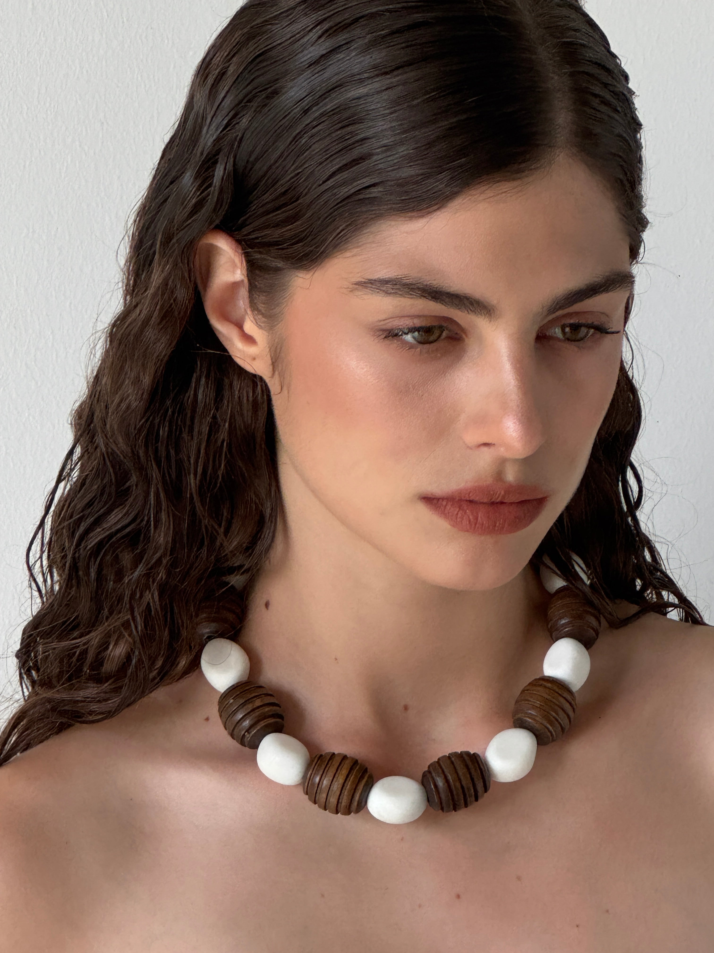Coral Wooden Necklace