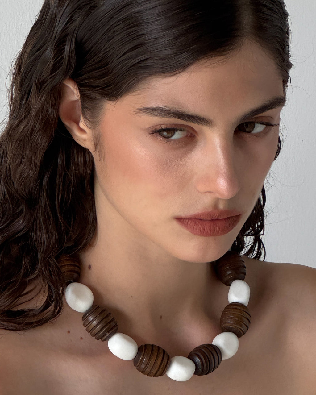 Coral Wooden Necklace