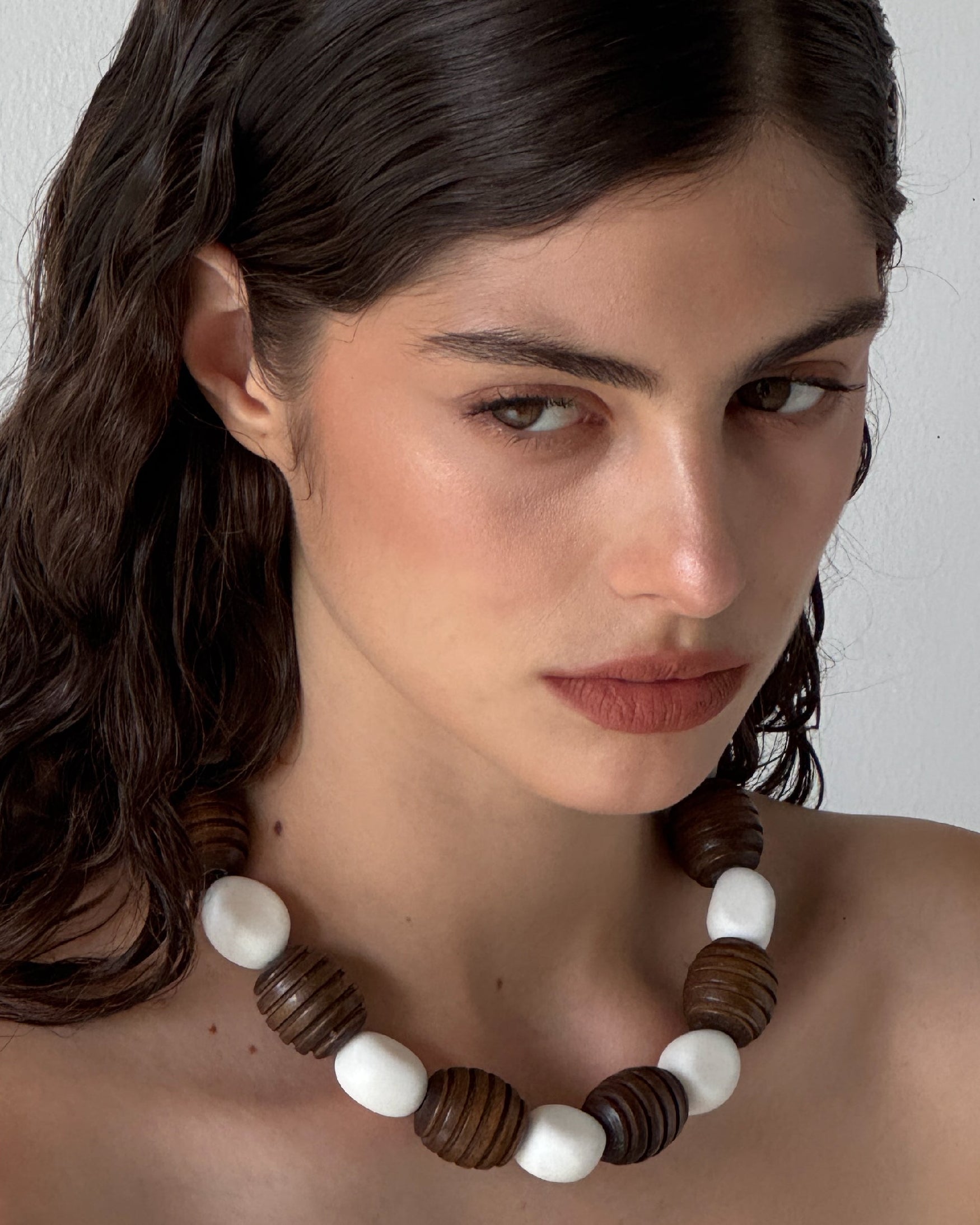 Coral Wooden Necklace