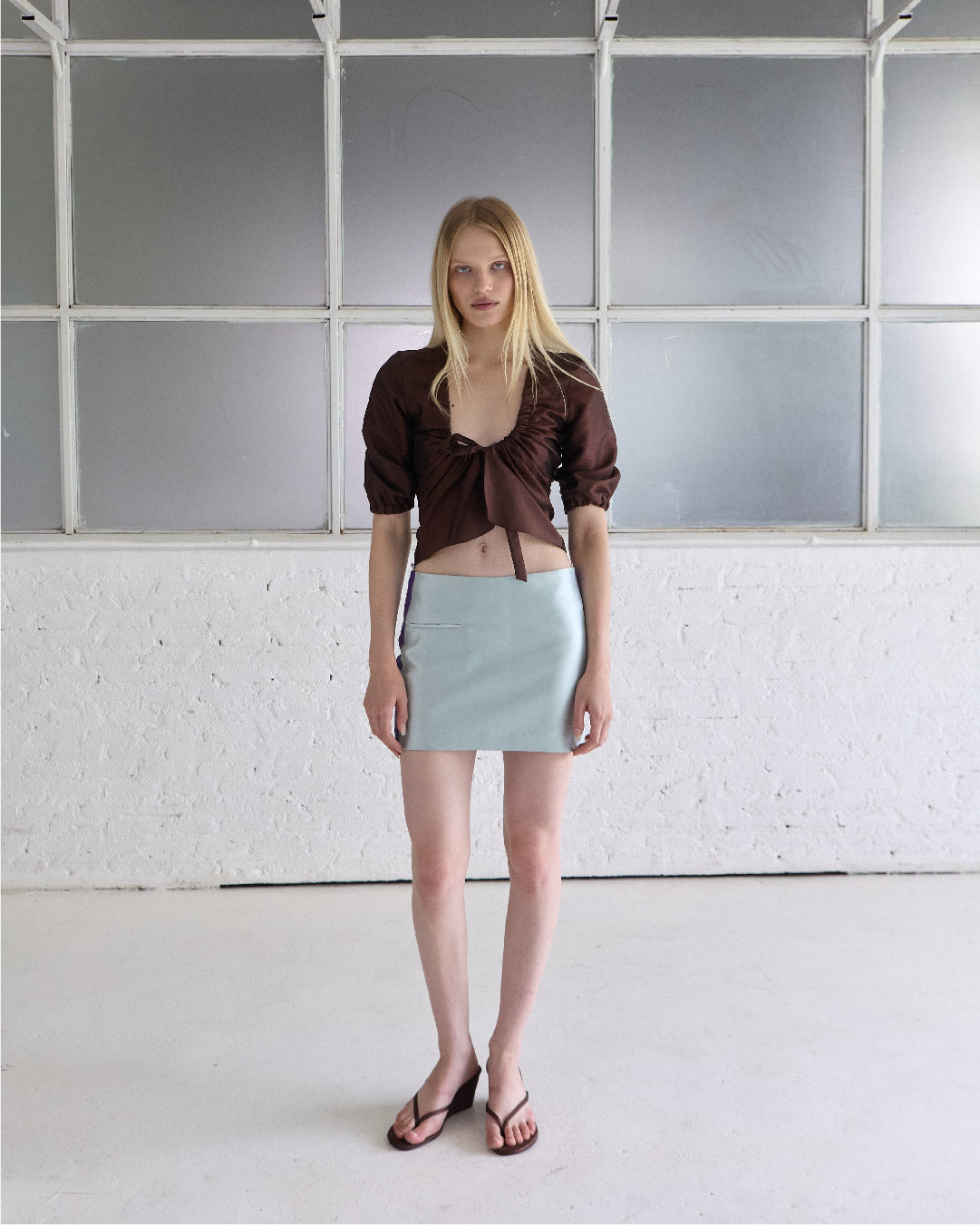 Low-Rise Mini Basket Skirt