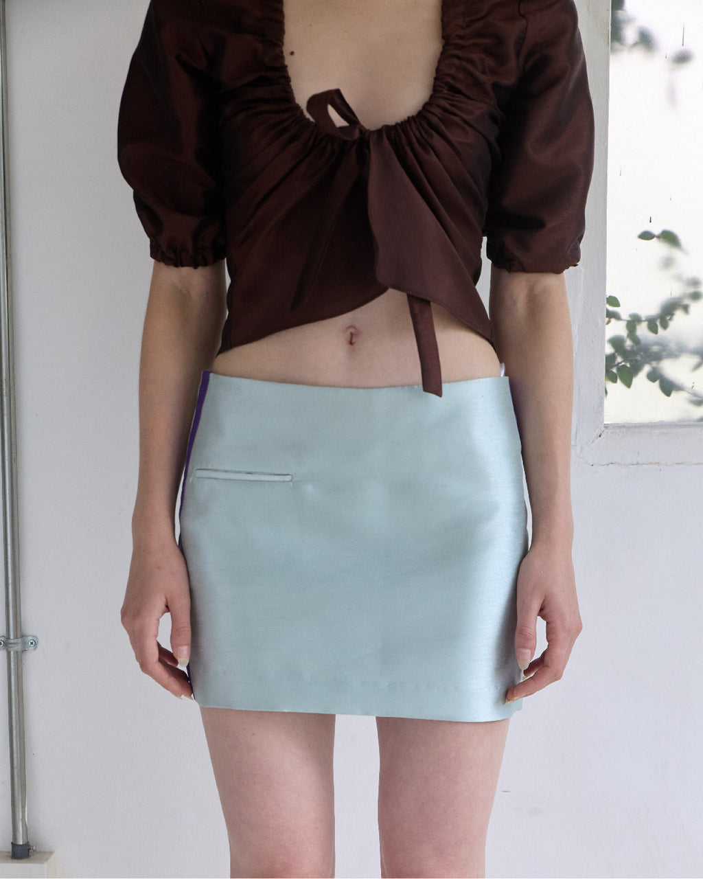 Low-Rise Mini Basket Skirt