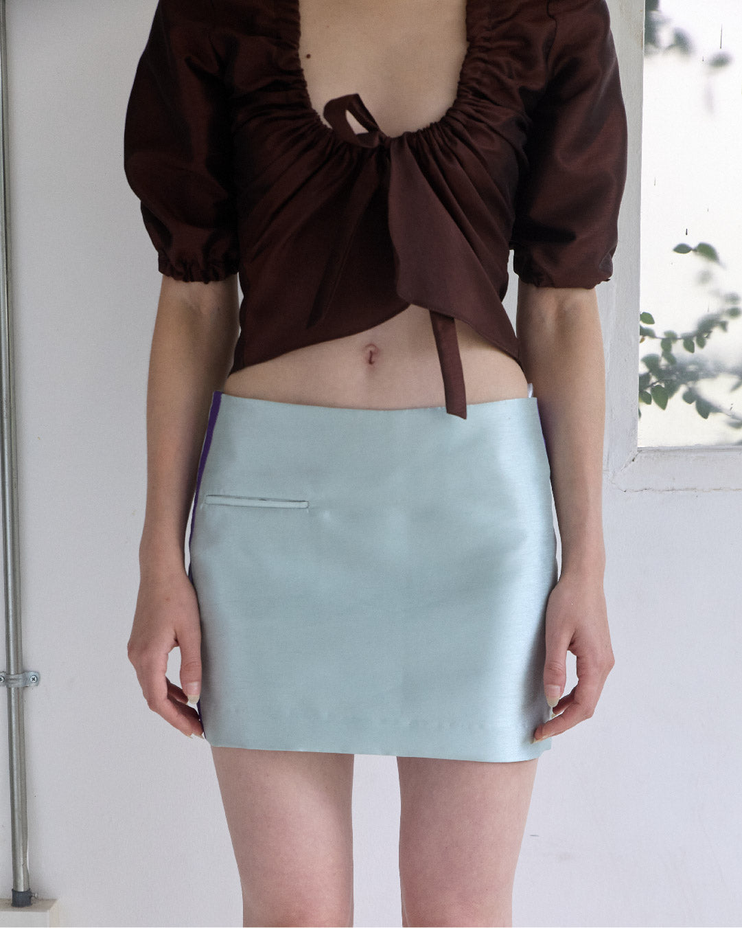 Low-Rise Mini Basket Skirt