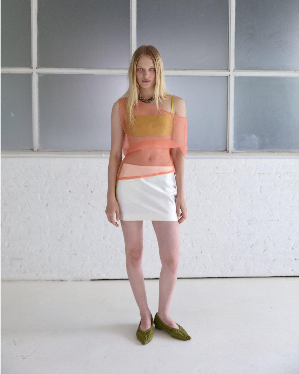 Low-Rise Mini Basket Skirt